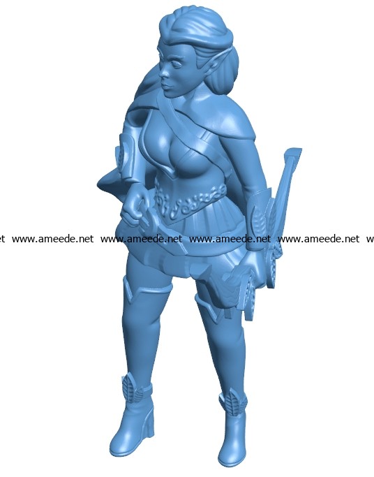 Miss Elven archer B003388 file stl free download 3D Model for CNC and 3d printer