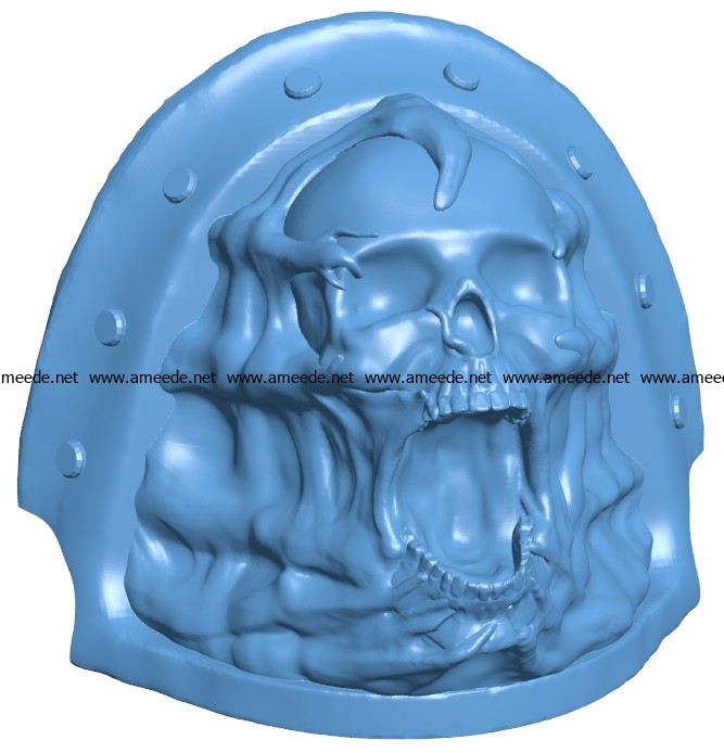 More knightly pauldron head B003630 file stl free download 3D Model for CNC and 3d printer