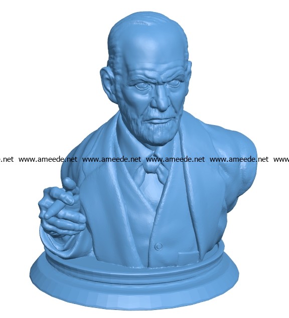 Mr Sigmund freud bust B003720 file stl free download 3D Model for CNC and 3d printer