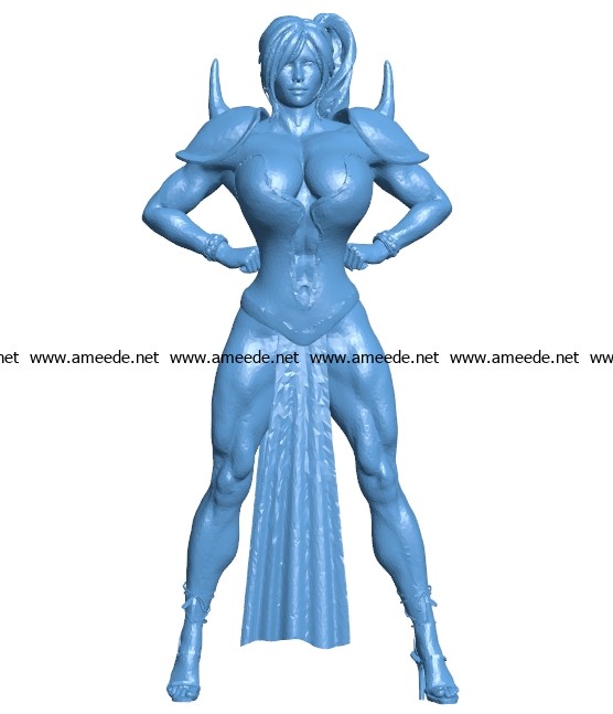 Muscle Woman B003175 file stl free download 3D Model for CNC and 3d printer