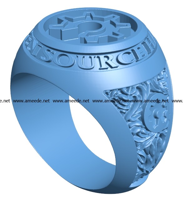 Open source ring B002885 file stl free download 3D Model for CNC and 3d printer