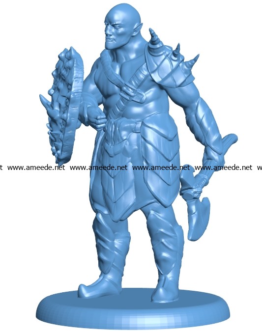 Orc Barbarian B003723 file stl free download 3D Model for CNC and 3d printer