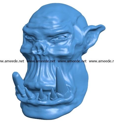 Orc head 003742 file stl free download 3D Model for CNC and 3d printer