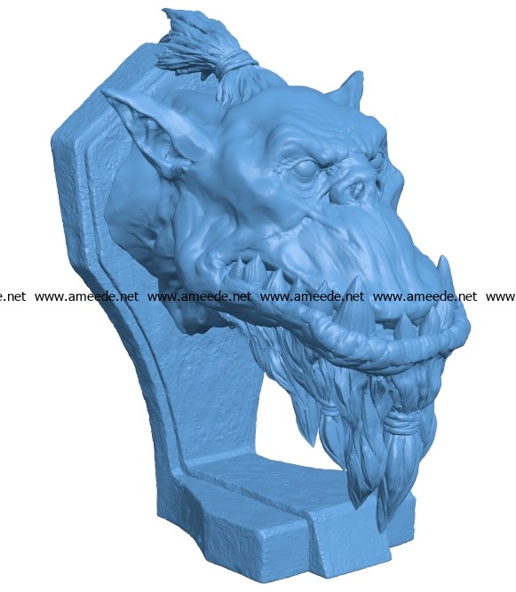 Orc head B002873 file stl free download 3D Model for CNC and 3d printer