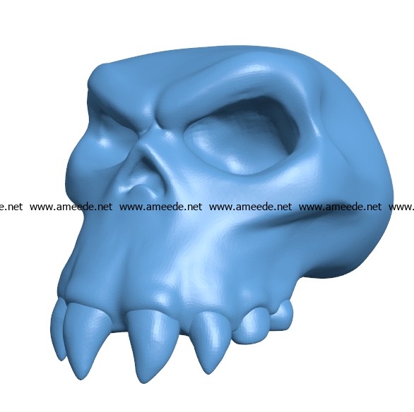 Ork Skull Head B003305 file stl free download 3D Model for CNC and 3d printer