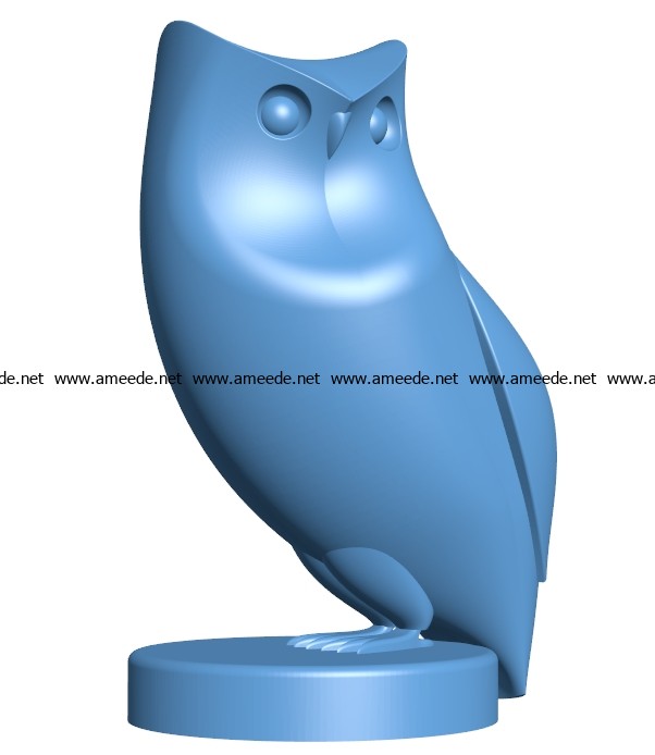 Owl figurine B002896 file stl free download 3D Model for CNC and 3d printer