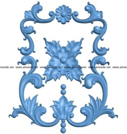 Pattern Dekor flowers A003213 wood carving file stl for Artcam and Aspire jdpaint free vector art 3d model download for CNC