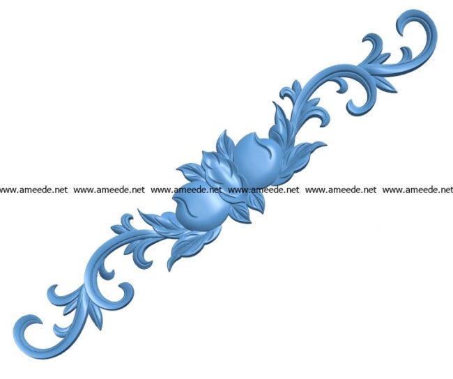 Pattern flowers A003236 wood carving file stl for Artcam and Aspire jdpaint free vector art 3d model download for CNC