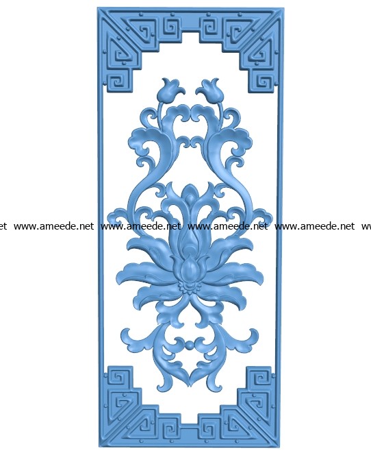 Pattern flowers A003238 wood carving file stl for Artcam and Aspire jdpaint free vector art 3d model download for CNC