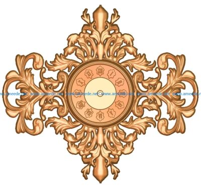 Pattern wall clock A002771 wood carving file stl for Artcam and Aspire jdpaint free vector art 3d model download for CNC