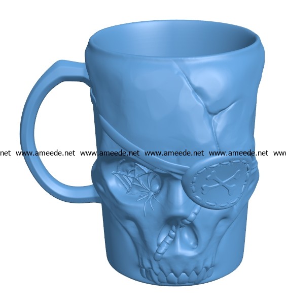 Pirate mug B003164 file stl free download 3D Model for CNC and 3d printer