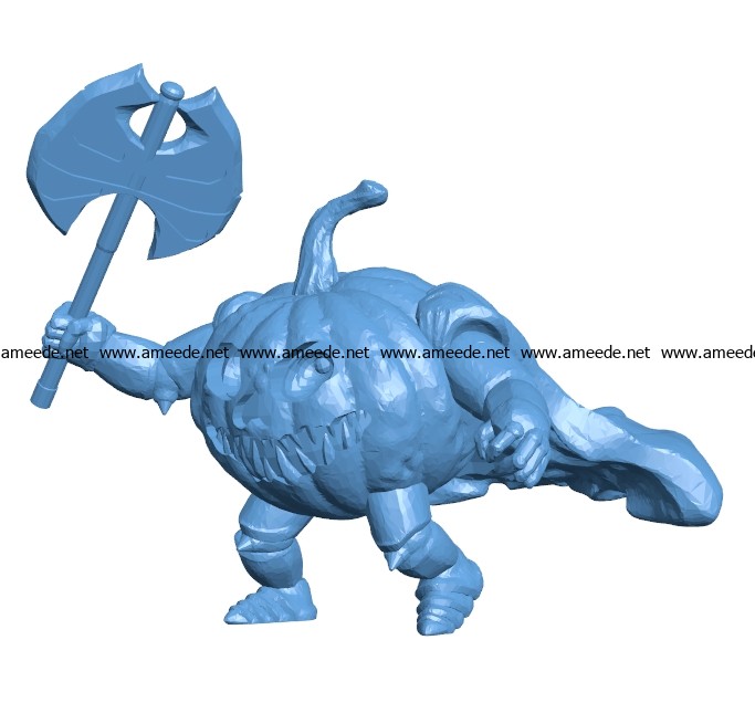 Pumpkin warrior B002976 file stl free download 3D Model for CNC and 3d printer