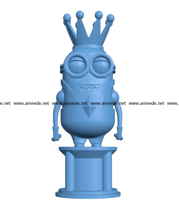 Queen Minion chess B002983 file stl free download 3D Model for CNC and 3d printer