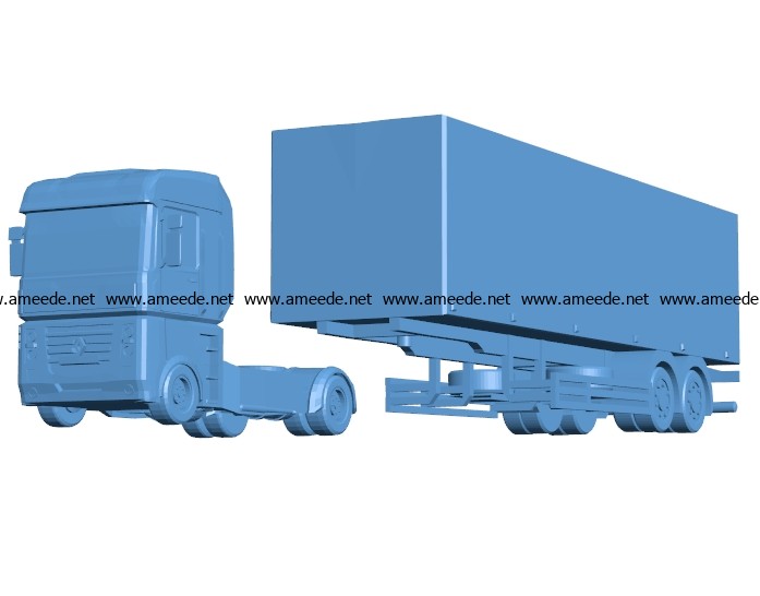 Renault truck B003149 file stl free download 3D Model for CNC and 3d printer