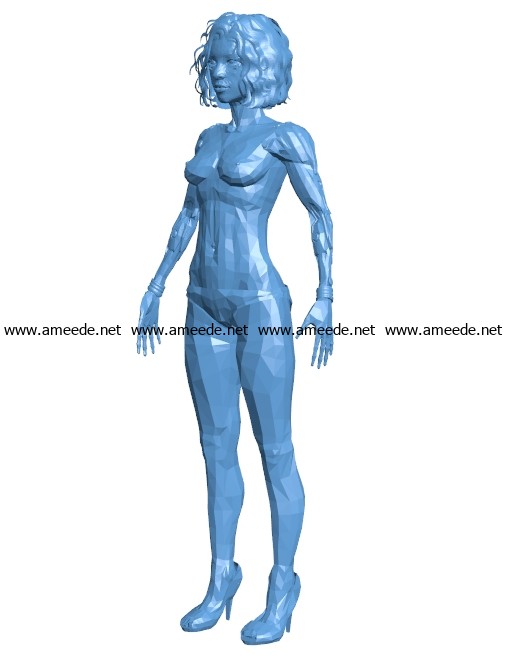 Robot girl B003489 file stl free download 3D Model for CNC and 3d printer