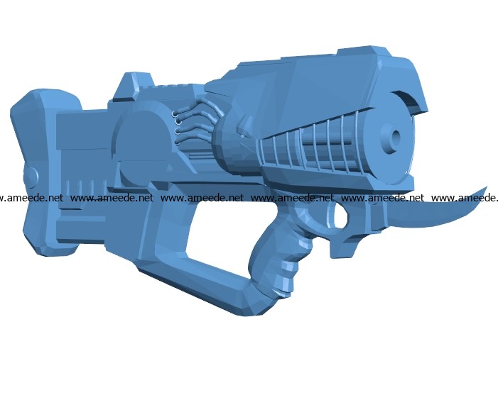 Sci-fi Submachine Gun B003666 file stl free download 3D Model for CNC and 3d printer
