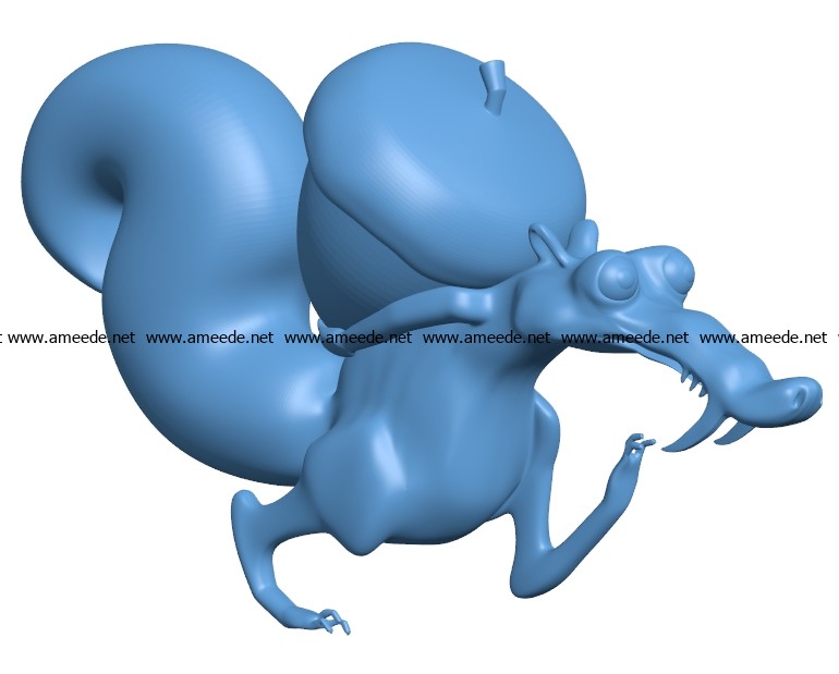 Scrat Ice Age B003669 file stl free download 3D Model for CNC and 3d printer