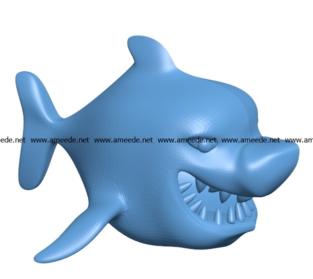 Shark Cartoon B003077 file stl free download 3D Model for CNC and 3d printer