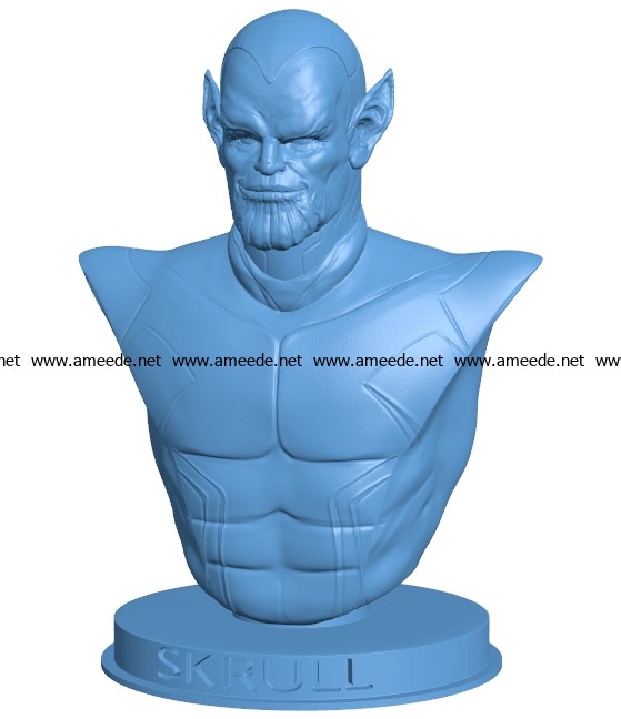 Skrull bust men B003509 file stl free download 3D Model for CNC and 3d printer
