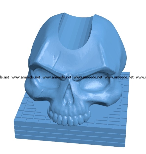 Skull Cigar Holder B003403 file stl free download 3D Model for CNC and 3d printer
