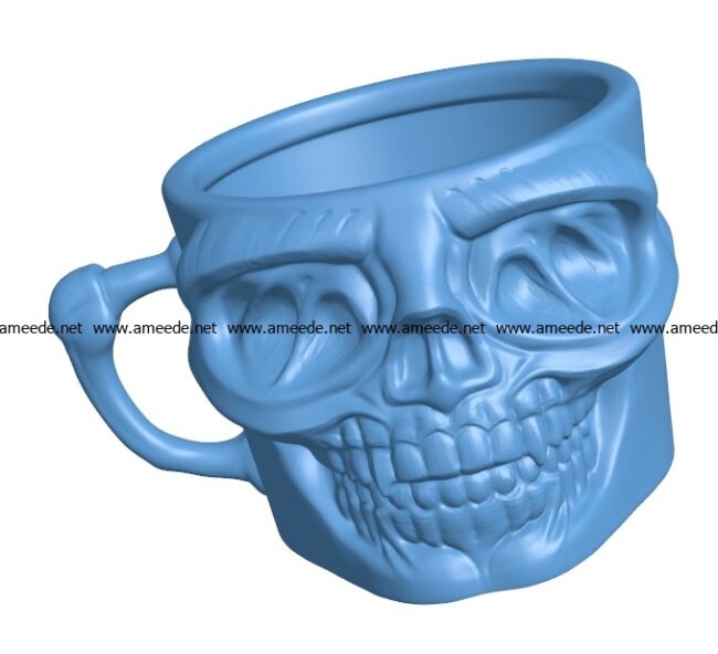Skull cup B003337 file stl free download 3D Model for CNC and 3d printer