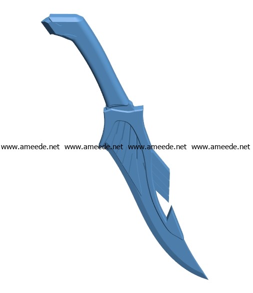 Skyrim Elven Dagger Sword B003160 file stl free download 3D Model for CNC and 3d printer
