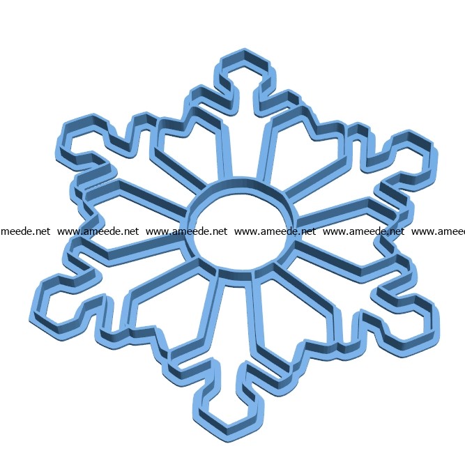 Snowflake Cookie Cutter B003163 file stl free download 3D Model for CNC and 3d printer