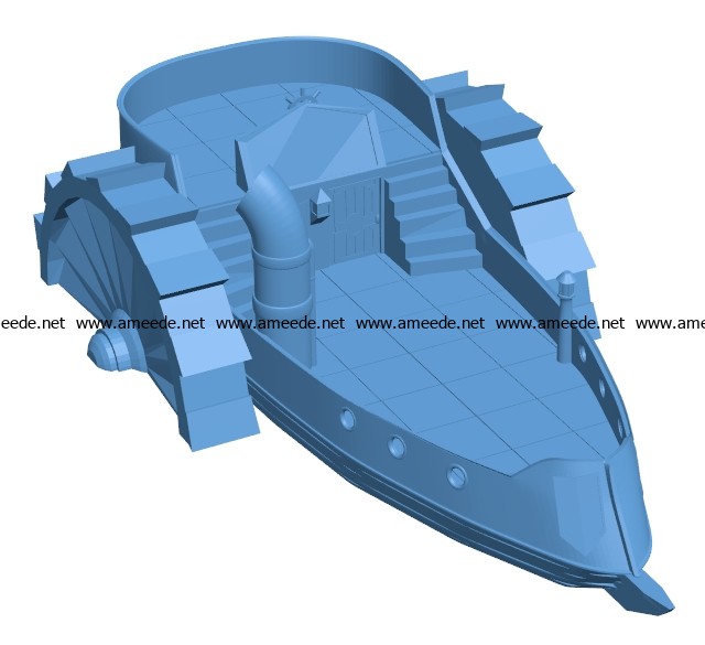Steamboat Ship B003522 file stl free download 3D Model for CNC and 3d printer