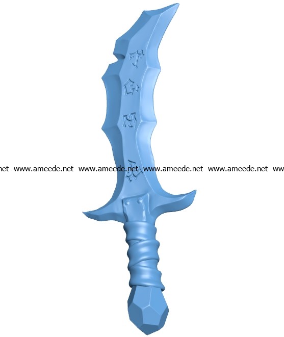 Stylized sword B003430 file stl free download 3D Model for CNC and 3d printer