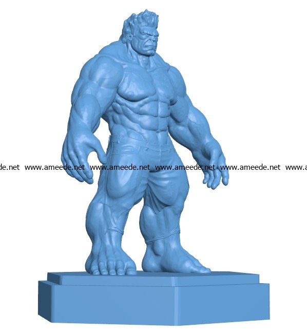 Super hero Hulk figure B002882 file stl free download 3D Model for CNC and 3d printer