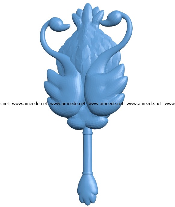 Swan Hand Mirror B003656 file stl free download 3D Model for CNC and 3d printer