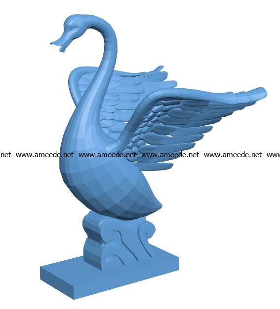Swan figurine B003440 file stl free download 3D Model for CNC and 3d printer