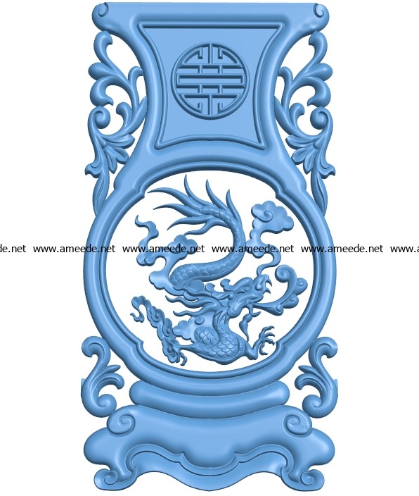 Table and chair pattern Dragon A003050 wood carving file stl for Artcam and Aspire jdpaint free vector art 3d model download for CNC
