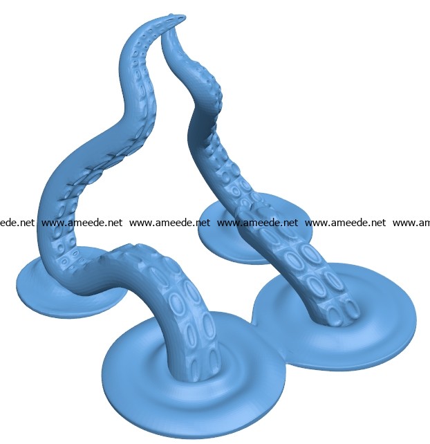 Tentacles Octopus stand B002878 file stl free download 3D Model for CNC and 3d printer