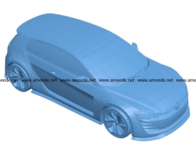 Volkswagen GTi Vision Car B003428 file stl free download 3D Model for CNC and 3d printer