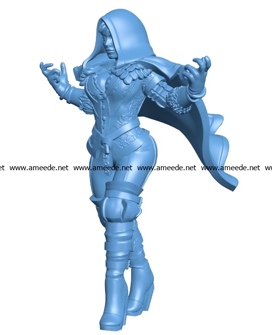 Walking Yennefer women B003080 file stl free download 3D Model for CNC and 3d printer