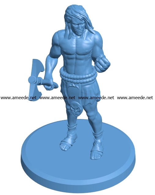 Warlike barbarian men B003086 file stl free download 3D Model for CNC and 3d printer
