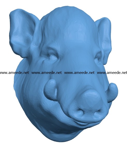 Wild Boar Head B002922 file stl free download 3D Model for CNC and 3d printer