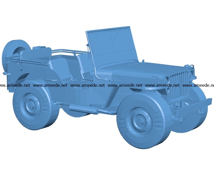 Willys MB Jeep Forza Horizon Car B002927 file stl free download 3D Model for CNC and 3d printer