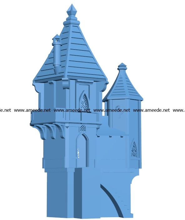 Wizard Chateau House B003294 file stl free download 3D Model for CNC and 3d printer