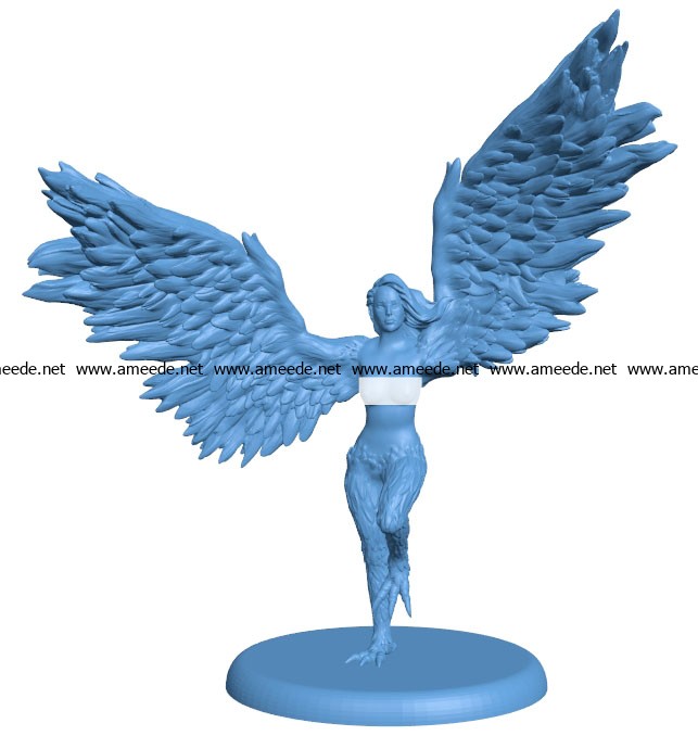 Woman Harpy B003619 file stl free download 3D Model for CNC and 3d printer