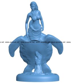 Woman Isabella Mermaid Sea Turtle Centaur B003615 file stl free download 3D Model for CNC and 3d printer