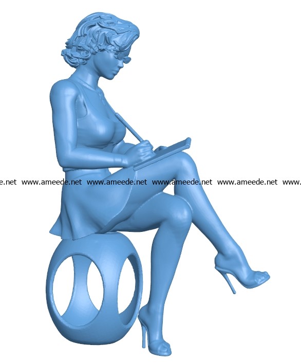 Woman artist B002888 file stl free download 3D Model for CNC and 3d printer