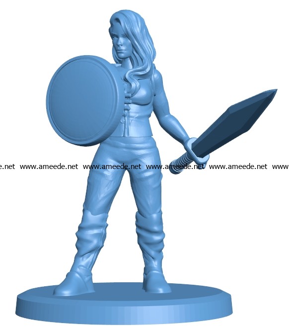 Woman fighter B003162 file stl free download 3D Model for CNC and 3d printer