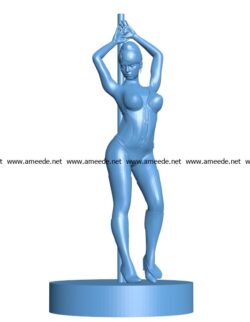 Woman lanapole dance B002900 file stl free download 3D Model for CNC and 3d printer