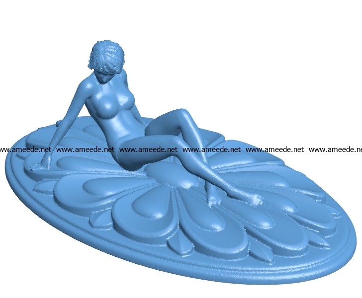 Woman on flower B002894 file stl free download 3D Model for CNC and 3d printer