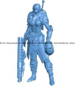 Women Futuristic elf B003353 file stl free download 3D Model for CNC and 3d printer