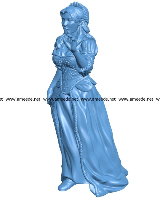Women Princess By Lucky squid B003604 file stl free download 3D Model for CNC and 3d printer