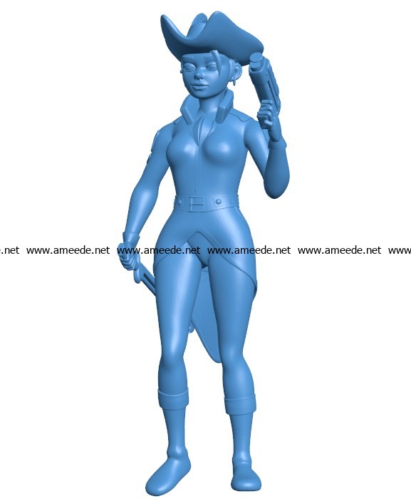Women Space Pirate B003759 file stl free download 3D Model for CNC and 3d printer