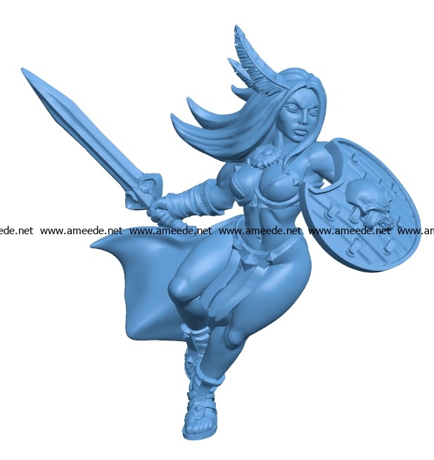 Women Warrior B003482 file stl free download 3D Model for CNC and 3d printer